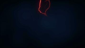 Red lightning with dark background, 3d rendering. video