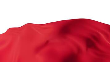 Flowing red cloth background with alpha channel, 3d rendering. video