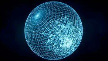 Wave particles with the shape of sphere, 3d rendering. video