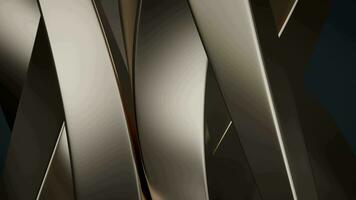 Metallic curve geometry background, 3d rendering. video