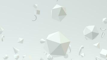 Floating geometries, creative background, 3d rendering. video