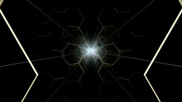 Tunnel with polygon background, 3d rendering. video