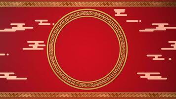 Loop animation of Chinese style red background, festival decoration, 3d rendering. video