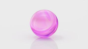 Gradient glass ball with white background, 3d rendering. video