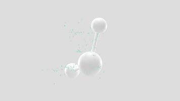 Simplicity chemical molecule with white background, 3d rendering. video