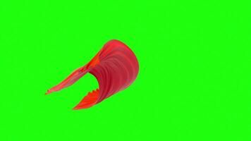 Flowing cloth, red wave silk with screen background, 3d rendering. video