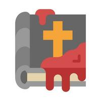 Biblia plano icono, vector y ilustración