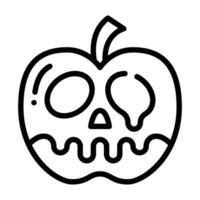 poison apple line icon,vector and illustration vector