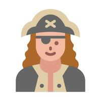 pirata plano icono, vector y ilustración