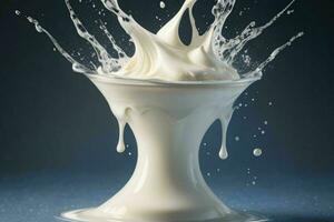 Milk splash. AI Generative Pro Photo