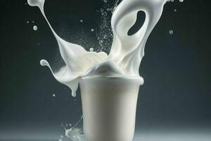 Milk splash. AI Generative Pro Photo