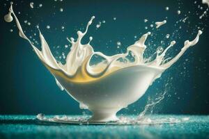 Milk splash. AI Generative Pro Photo