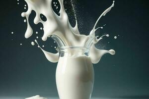 Milk splash. AI Generative Pro Photo