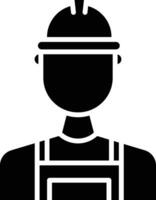 icono de vector de trabajador de construcción