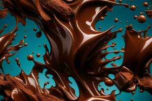 Chocolate splash. AI Generative Pro Photo