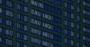 Flight schedule at the airport video