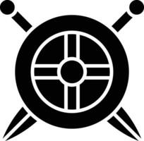 Two Swords And Shield Vector Icon