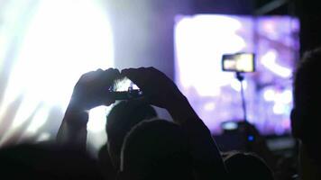 un contento multitud teniendo un genial hora en un concierto espectáculo video