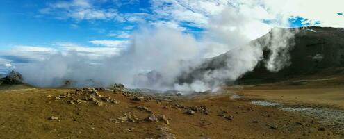 Krafla is a volcanic system with a diameter of approximately 20 kilometers located in the region of Myvatn, northern Iceland photo