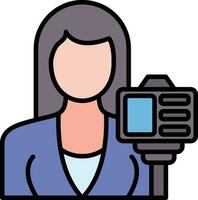 Female Vlogger Vector Icon