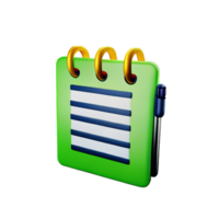 diary 3d rendering icon illustration png