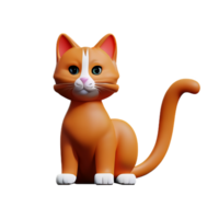 gatto 3d interpretazione icona illustrazione png