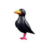 raven 3d rendering icon illustration png