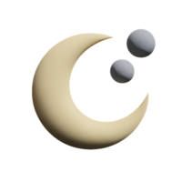 Luna fase 3d representación icono ilustración png