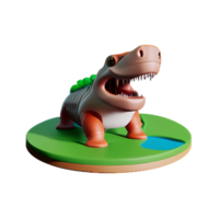 dino 3d representación icono ilustración png