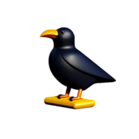 corbeau 3d le rendu icône illustration png