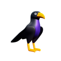 raven 3d rendering icon illustration png