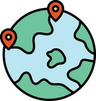 icono de vector de ubicación en todo el mundo