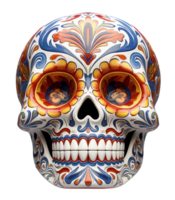 Colorful skull people. Day of the dead festival concept. Ai generated. png