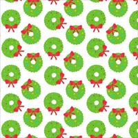 wreath christmas tree bow bells pattern textile vector