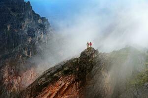 Austria, Salzburg State, Filzmoos, Couple, Two hikers photo