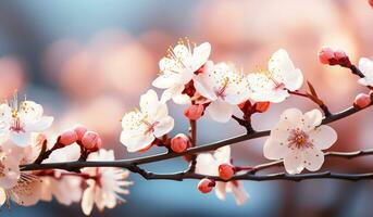 Blossom in spring. AI generated photo
