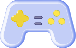 Cartoonish gamepad, video game controller. PNG with transparent background.