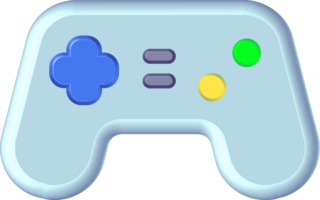 Cartoonish gamepad, video game controller. PNG with transparent background.