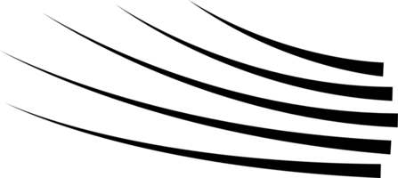 Black speed lines, motion lines. PNG with transparent background