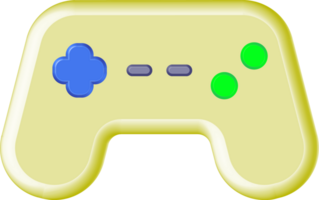 Cartoonish gamepad, video game controller. PNG with transparent background.