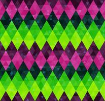 Abstract geometric seamless pattern from rows of rhombuses in green, yellow, pink and purple vector