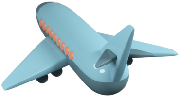 3D model of an airplane children's toy on transparent background png