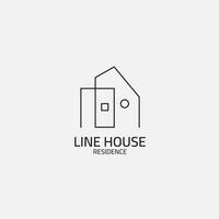 Minimalist house logo from lines. vector
