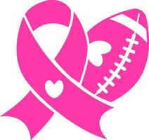 Football Heart Breast Cancer Ribbon vector