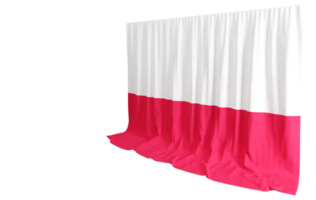 Polen vlag gordijn in 3d renderen gebeld vlag van Polen png