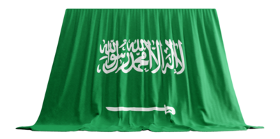 Saudi Arabia Flag Curtain in 3D Rendering called Flag of Saudi Arabia png