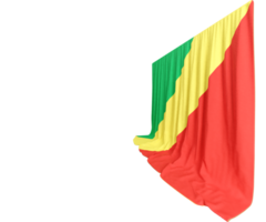 republik av kongo flagga ridå i 3d tolkning kallad flagga av republik av kongo png