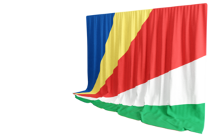 les Seychelles drapeau rideau dans 3d le rendu appelé drapeau de les Seychelles png