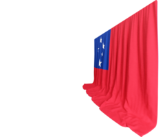 Samoa Flag Curtain in 3D Rendering called Flag of Samoa png