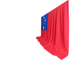 Samoa Flag Curtain in 3D Rendering called Flag of Samoa png